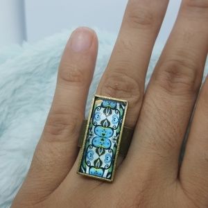 Cabochon brass ring